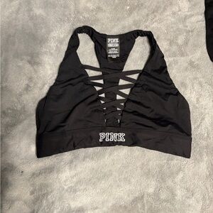 PINK Victoria's Secret Black Ultimate Sports Bra